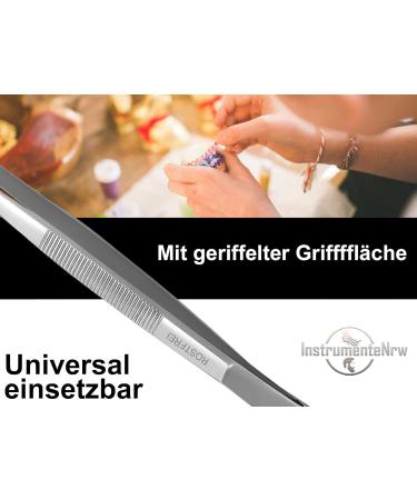 Curved Tweezers 45 cm | Stainless Steel with Internal Teeth - Precision Tools for eCommerce - Buy Online on GoSupps.com