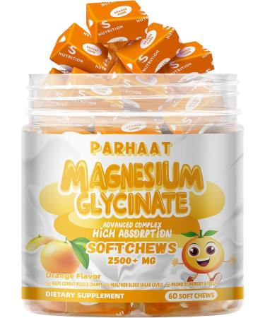 Magnesium Glycinate Soft Chews Orange Flavor.Chewable Sugar Free Potassium Magnesium Chews with Magnesium Glycinate Vitamin D B6 and CoQ10 for Calm Support & Sleep for Adults 60 Days Supply - Buy Online on GoSupps.com