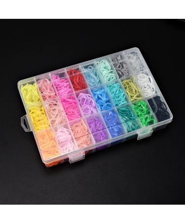 2000 Pcs Colorful Hair Rubber Bands with Organizer Box - Mini Elastic Hair Ties for Girls - 24 Colors - Ideal for Thin or Thick Hair - Buy Online on GoSupps.com