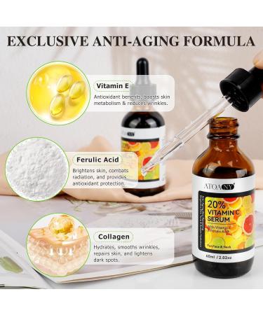 jingjingyoutiaomaoyi Vitamin C facial serum 20 hyaluronic acid serum with niacinamide Korean Skincare hyaluronic acid powerful vitamin C against dark spots wrinkles and fine lines antiaging 60 ml - Buy Online on GoSupps.com