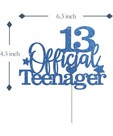 Tenhaisi Navy Blue 13 Official Teenager Cake Topper for Happy 13th Birthday Cake Topper Glitter Teens 13th Birthday Cake Decoration - 13 Years Old Birthday Anniversary Party Supplies - Buy Online on GoSupps.com