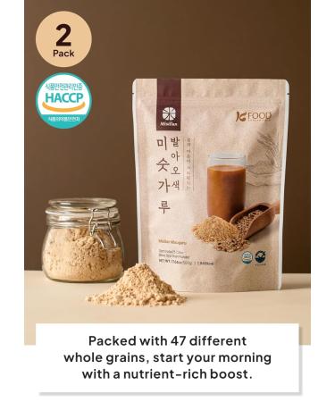 Korean Food Misugaru Multi-Grain Drink Mix Traditional Korean Beverage 35.2 oz Total (17.6 oz / 500g x 2 Packs) Roasted Whole Grain Powder Easy Mix with Milk or Water - Buy Online on GoSupps.com