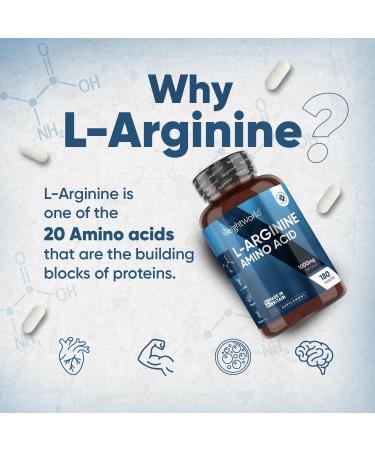 Pure L-Arginine High Strength - 1000mg L arginine Per Tablet - 180 Vegan Tablets (6 Months Supply) - Amino Acid Pre Workout Supplement for Men & Women - GMP-Certified & Keto-Diet Friendly - Buy Online on GoSupps.com
