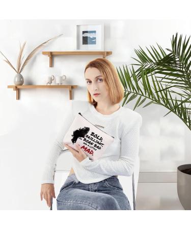 Levlo Cruella Deville Quote Cosmetic Bag - Ideal Gift for Film Fans | Born Brilliant Bad & A Little Mad Makeup Bag with Zipper for Women & Girls - Buy Online on GoSupps.com