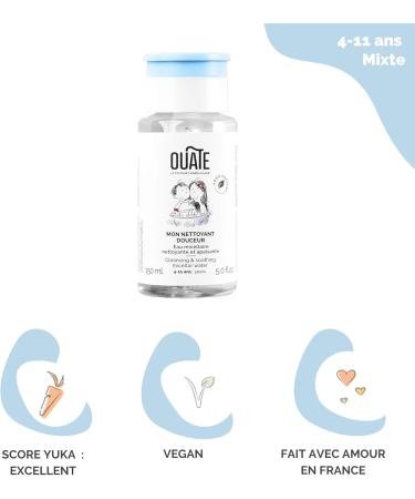 OUATE - My Gentle Cleanser - Cleansing and soothing micellar water for children - For the face - 4-11 years old - 95% Natural Ingredients - Vegan - Made in France - 150 ml - Buy Online on GoSupps.com