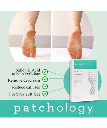 Patchology PoshPeel Pedi Cure XL - Intensive Foot Peel Mask for Calloused Feet - Deep Exfoliation Treatment for Dry Cracked Skin - Achieve Baby-soft Renewed Feet - Buy Online on GoSupps.com