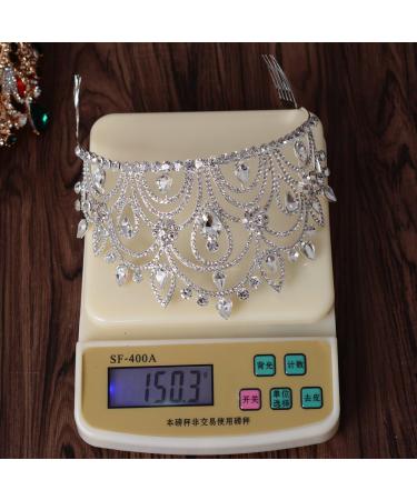 Eseres Tall Pageant Tiaras - Elegant Rhinestone Crown for Women with Combs - Buy Online on GoSupps.com