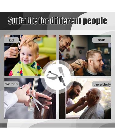 Set of 3 hair cutting stencils 2 pieces V-shaped comb + 1 piece adjustable hair cutting instructions hair cutting aid transition (black + white) Black+white - Buy Online on GoSupps.com