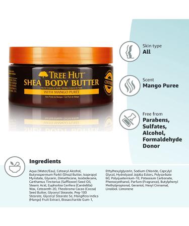 Tree Hut Tropical Mango Shea Body Butter 7oz - Intense 24-Hour Hydration & Nourishing Moisturizer - Buy Online on GoSupps.com