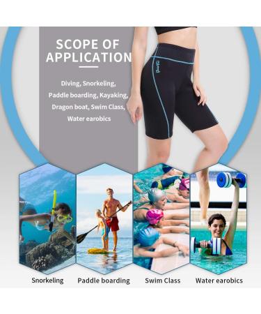 GoldFin Women Neoprene 2mm Wetsuit Shorts - Blue Stripe, 3X-Large | Ideal for Water Aerobics, Surfing, Diving, Swimming, Boating - Buy Online on GoSupps.com