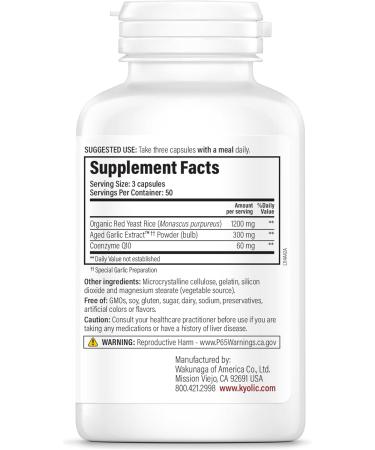 Kyolic Aged Garlic Extract Formula 114 Red Yeast Rice CoQ10 150 Capsules 150 Count (Pack of 1) - Buy Online on GoSupps.com