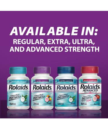 Rolaids Ultra Strength Antacid Chewable Tablets - 72 Count (Assorted Fruit) | Fast Heartburn Relief - Buy Online on GoSupps.com