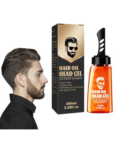Gel Styling Comb 2-in-1 Men Hair Styling Gel with Comb Long Lasting Fluffy Men Fast Build Hair Salon Styling Gel Hair Wax Gel Styling Moisturizing Long-lasting (1Pcs)
