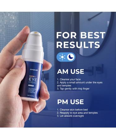 Mens Eye-Bags Treatment Cream: Under Eye Repair for wrinkles Baggy Puffiness and Dark Circles - Anti-aging Hydrating with Peptides + Hyaluronic Acid + Niacinamide + Botanical complex+VC 0.67 Fl Oz (Pack of 1) - Buy Online on GoSupps.com