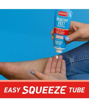 O'Keeffe's Healthy Feet Pain Relief Cream 3oz Tube - Foot Pain Cooling Treatment - Buy Online on GoSupps.com