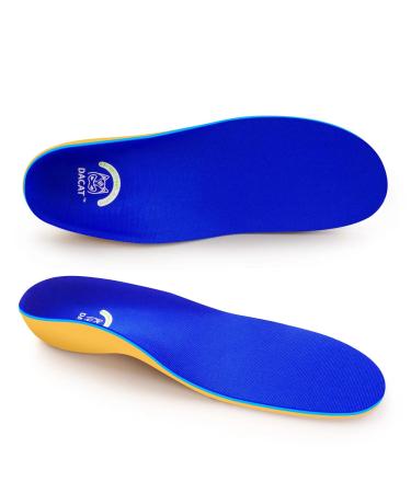 Kids Flat Feet Arch Support Insoles - Child Orthotic Insoles for Flat Feet Children Plantar Fasciitis Insoles -Shoe Inserts for Heel Pain Relief Blue 2.5-3.5 M Little Kid