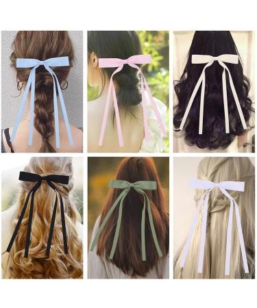 tkerinse Hair Bow Clips for Women Girls Bow Hair Clips Hair Ribbon Hair Bows with Long Tail Bowknot Tassel Hair Claw Hair Clip for Women Hair Barrettes with Bow Accessories black 1pc - Buy Online on GoSupps.com
