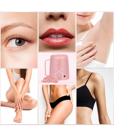 Yovanpur Mini Waxing Kit - Portable Hard Wax Warmer for Hair Removal with 14oz Beads - Brazilian Bikini Wax Kit for Women - At-Home Hair Removal in Pink - Buy Online on GoSupps.com