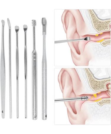 6Pcs Stainless Steel Ear Wax Pickers Removal Kit with Box - Ear Wax Remover Cleaning Tool - Buy Online on GoSupps.com
