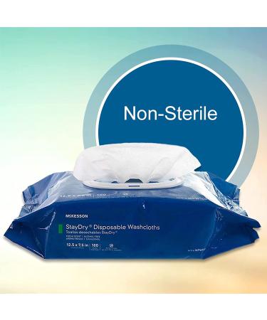 McKesson Stay Dry Disposable Wipes for Adults - 600 Total (100 Wipes, 6 Packs) - Soft, Absorbent, Hygienic - Buy Online on GoSupps.com