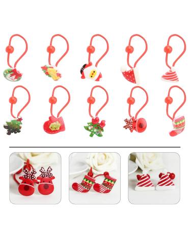 Lurrose 20 Pcs Christmas Antlers & Bells Hair Ties | Festive Girl's Ponytail Accessories - Buy Online on GoSupps.com
