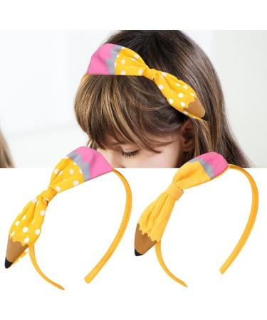 Fovolat Cute Headbands for Girls | Yellow Pencil Back to School Headwear - Hair Accessory Styling Decorations Cute Bow Hair Clips for School Kindergarten Combination 2 1 count (Pack of 1) - Buy Online on GoSupps.com