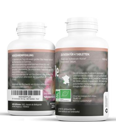 Organic Devil's Claw 400mg - 400 Tablets | Premium Harpagophytum Procumbens | International Shipping Available - Buy Online on GoSupps.com