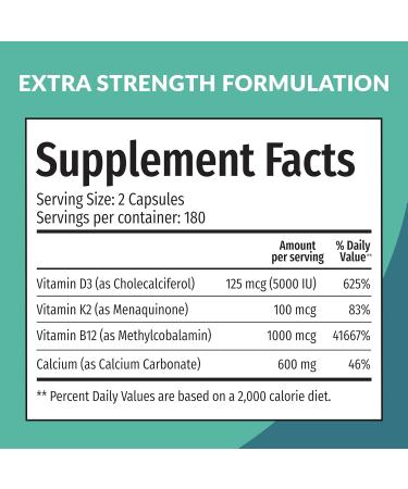 Calcium D3 K2 B12 (1pk) and Liver Support (1pk) Supplement Bundle - Potent Vitamins for Bone Heart Liver Function & Immune Support - Non-GMO Vegan Gluten-Free - Buy Online on GoSupps.com