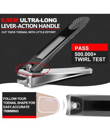 3 Pack Stainless Steel Nail Clippers Set - Sharp Clippers for Thick or Ingrown Nails - Personal Pedicure Kit for Men and Women | Modern Design - Buy Online on GoSupps.com