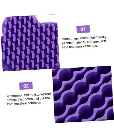 2-in-1 Silicone Makeup Brush Cleaner Pad & Storage Holder - Easy Brush Cleaning Mat (11x10cm Purple) | International Shipping Available - Buy Online on GoSupps.com