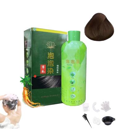Brimless Shampoo Herbal Bubble Gray Hair Dye Shampoo 500ml Plant Bubble Hair Dye Shampoo Plant Bubble Hair Dye Shampoo (Coffee)