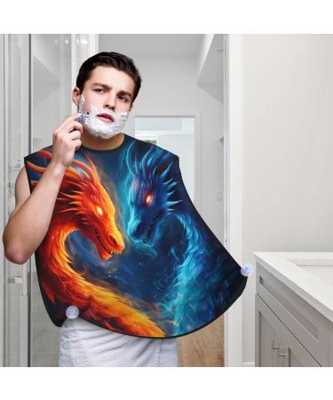 Abstract Fire Dragon Beard Bib & Galaxy Hair Catcher - Non-Stick Grooming Cloth for Shaving Trimming & Gifts for Men | International Shipping - Buy Online on GoSupps.com