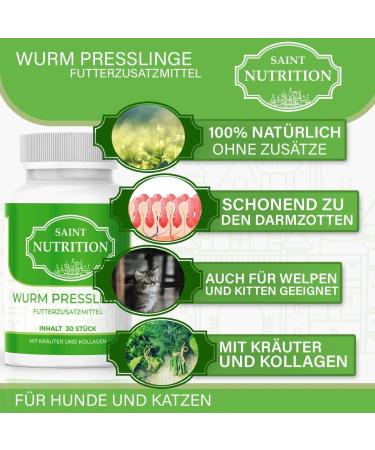 Saint Nutrition Delightful Pressing - Natural Worm Remedy for Cats Dogs Rabbits & Poultry | Stomach & Intestine Support Before During & After Infestation - Buy Online on GoSupps.com