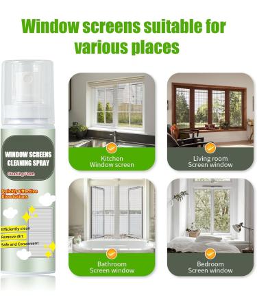 No-Removal Window Screen Foam Cleaner dust and Scale Removal Door and Window Screen Cleaner Water-Free Window Screen Cleaner Multi-Functional Household Screen Cleaning Foam - Buy Online on GoSupps.com