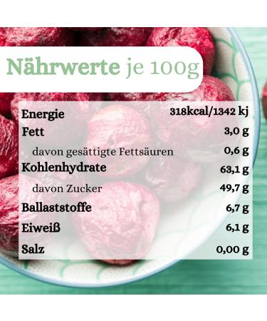  1001 Frucht 1001 Frucht Freezer Dried Sauce Cherries 100g Natural No Added Sugar From Germany Premium Oxygen Cherries Created & Sun Dried Whole Fruits - Buy Online on GoSupps.com