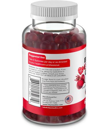 Extreme Beetroot Formula & COQ10 100mg - Gluten Free Energy Gummies with Grape Seed Extract for Enhanced Circulation - 1500mg - 60 Count - Buy Online on GoSupps.com