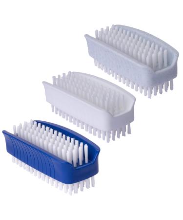 Nail brush 3 Set - Hand brush hand washing brush nail brush double -sided - The ideal washing brush for fingernails hands and feet - hand brushes made in Germany (blue/white/light gray) - Buy Online on GoSupps.com