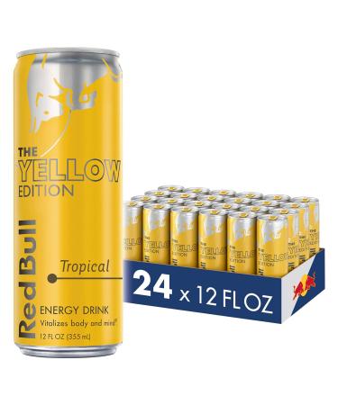 Red Bull Energy Drink, Tropical, Yellow Edition, 12 fl oz (24 Pack) Tropical 12 Fl Oz (Pack of 24)