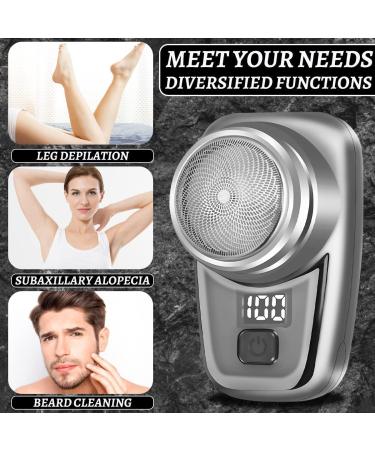 2023 New Upgrade Mini Portable Electric Shaver with LCD Screen for Men - USB Charging, Suitable for Home, Car, Travel (Silver-Black-A) - Buy Online on GoSupps.com