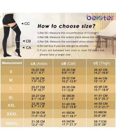 Buy Beister 15-20 mmHg Compression Stockings - Closed Toe Thigh High Support for Varicose Veins & DVT - Silicone Band Black Medium | International Shipping Available - Buy Online on GoSupps.com
