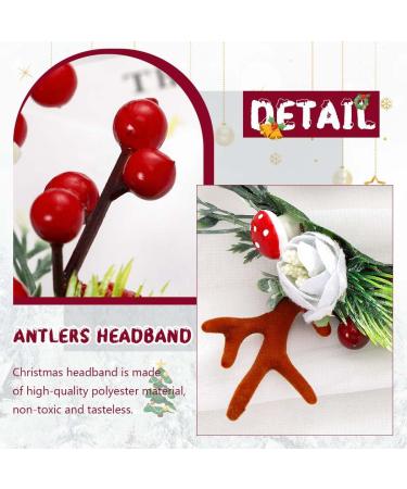Unicra Christmas Flower Antlers Headband for Women and Girls - Elk Deer Animal Horns Hair Piece for Halloween - Buy Online on GoSupps.com
