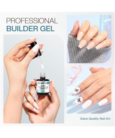 Morovan Builder Gel for Nails - 8-in-1 Clear Adhesive Hard Gel for Nail Extensions & Strengthening | Perfect for Rhinestones - Buy Online on GoSupps.com