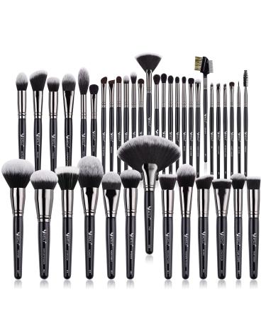 BEILI Makeup Brushes 40Pcs Professional Makeup Brush Set Premium Synthetic Kabuki Foundation Blending Face Powder Blush Concealers Eye Shadows Make Up Brushes Kit