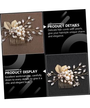 Ipetboom Beaded Hair Comb Crystal Headpiece Flower Girl Hair Clip Jewelry Comb Bride Pearl Hair Comb Bride Hairpin Hair Accessory Hair Pin Alloy Women's Man-made Pearl Accessories - Buy Online on GoSupps.com