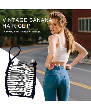Banana Clips Hair for Thick Hair - Fixing Hair Holder Clip | Clincher Combs Metal Banana Combs for Any Hair Type Hair Accessories for Women Girls Cle-ca Navy Blue - Buy Online on GoSupps.com