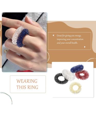 Buy Milists 5-Piece Acupressure Ring Set for Pain Therapy | Sensory Finger Rings for Children & Adults in Gold Silver Black Blue Red - International Shipping Available - Buy Online on GoSupps.com