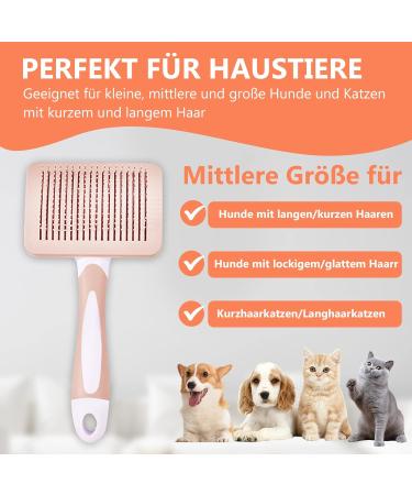 PHAVESAS Klein Pets Self-Cleaning Dog & Cat Brush - Perfect for Long & Short Hair Pets - Orange Small - Buy Online on GoSupps.com