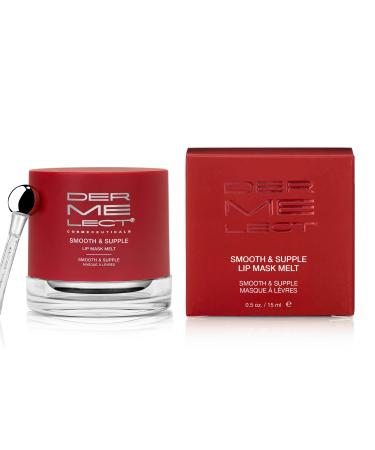 Dermelect Smooth & Supple Lip Mask Melt Anti Aging Lip Balm with Castor Oil Jojoba Abyssinian Evening Primrose Oil Hydrating & Replenishing for Dryness Chapped Lips Flakiness Cracked Skin 0.5 oz 1 Count (Pack of 1)
