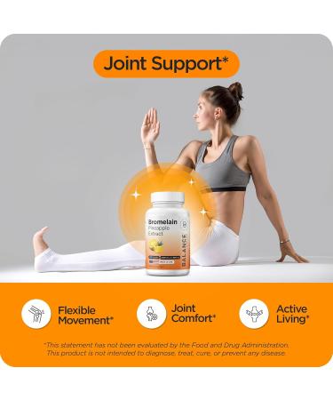 Balancebreens Bromelain 500mg Veggie Caps 2400 GDU Pineapple Extract Supplement for Joint Support Natural Swelling Support and Healthy Digestion 120 Capsules Made in USA 120 Count (Pack of 1) - Buy Online on GoSupps.com
