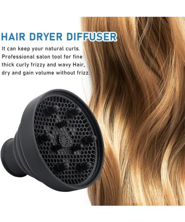Universal Foldable Hair Diffuser | Silicone Adaptable Hair Dryer Accessory for All Hair Dryers - Black - Buy Online on GoSupps.com